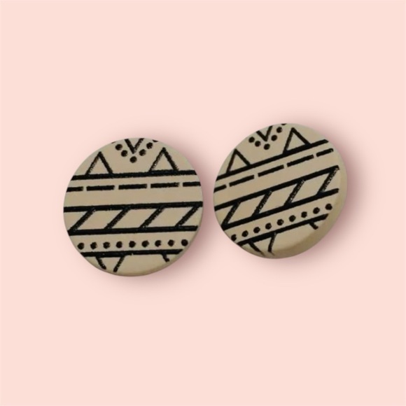 Geometric Patterned Earrings - Picture 2 of 6